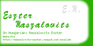 eszter maszalovits business card